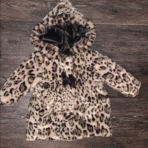 2t cheetah/brown reversible winter coat